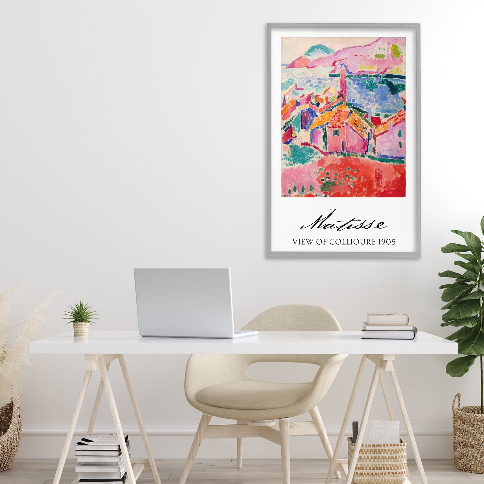 View Of Collioure Gray Framed Giclee Art, design by Vintage Hustle