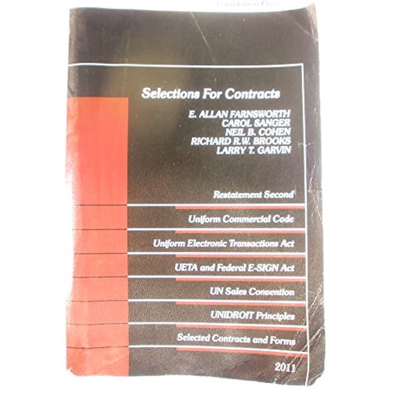 Pre-Owned Selections for Contracts: Uniform Commercial Code, Restatement (Selected Statutes) (Paperback) 1609300793 9781609300791