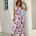 thumbnail image 5 of Vivid Pink Tennis Rackets Pattern Dress Fashion Boho Beach Long Dresses Female Party Printed Maxi Dress, 5 of 9