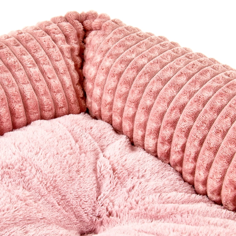 Vibrant Life Medium Flannel Waffle Bolster Bed, Pink photo 5
