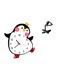 thumbnail image 1 of Precioso reloj de pared de madera con forma de pingüino pensador, escultura decorativa abstracta, adorno de mesa moderno y multifuncional para dormito, 1 of 8