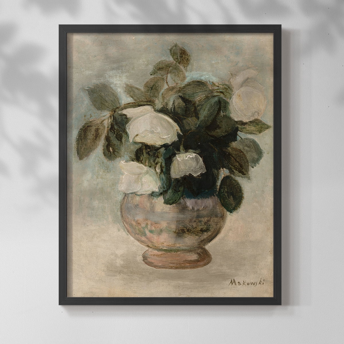 Vintage Floral Bouquet - 10in. x 8in. Vintage Framed Print in Black Wood Frame