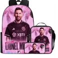 thumbnail image 1 of Soccer Star Messi Backpack Three-piece Teenager Schoolbag Student Cartoon Backpack-tueuio1, 1 of 4