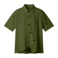 thumbnail image 5 of Women's Tops, Tees & Blouses Long Sleeve Full Print Bubble Wrinkled Retro Art Button Down Breathable Shirts Business Casual Tops for Women bovemsi, 5 of 6