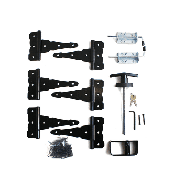 Shed Windows and More Colonial T Hinges 5", T Handle, 6 Piece Hinge Double Door Hardware
