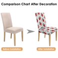 thumbnail image 6 of Set of 4 Strawberries Print Dining Chair Covers Sweet Red Berry Theme Washable Polyester Stretch Slipcovers Removable Protector for Fresh Home Style, 6 of 6