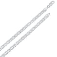 thumbnail image 2 of 4.2mm Rhodium Plated Silver Flat Mariner Chain Necklace, 22 inches, 2 of 6