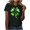 thumbnail image 6 of Zwiiyzr Womens St Patricks Day Clover Print Pullover Short Sleeve Casual T-Shirt Shamrock Green Theme Soft Comfortable Festival Party Wear Top Green, 6 of 6