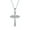 Infinity Cross with Heart Zircon, variant on Cross Necklace for Women, 14K White Gold Plated Cross Faith Pendant Necklace, 18 2"