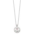 thumbnail image 2 of Auriga Fine Jewelry 925 Sterling Silver Enameled Pink and Clear CZ Cross Necklace for Women 17.5", 2 of 6