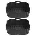 thumbnail image 2 of 2 Pcs Air Fryer Accessories Set Air Fryer Silicone Basket Oven Baking Tray Silicone Pot Liner Steamer Roasting Rack, 2 of 7