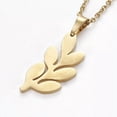 thumbnail image 4 of QQTDFG Stainless Steel Set Earring Pendant Necklace Leafy Branches Gold 18"&nbsp; P788-default, 4 of 5