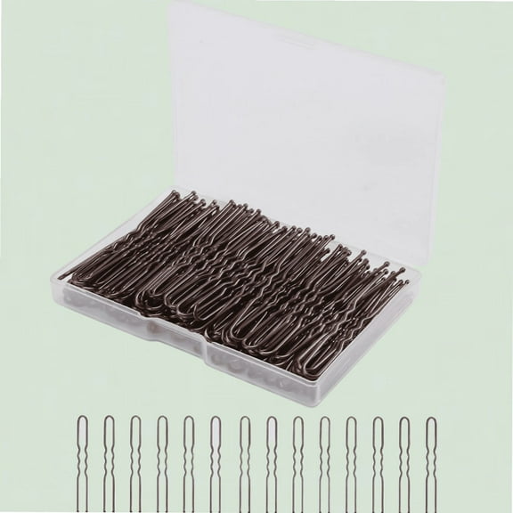 U Shaped Hair Pins, 200 Count of Waved Hair Pins for Women Girls, Updos French Twists, Hair Accessories (Brown, 2.4 Inch)