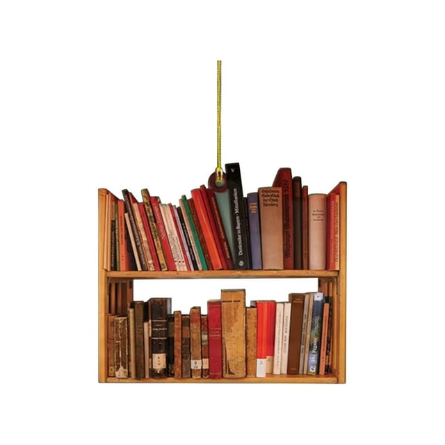 Libro apilado con forma de árbol de Navidad, divertido libro acrílico, decoraciones colgantes