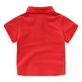 thumbnail image 4 of Esaierr Kids Baby Boys Girls Short-Sleeved T-Shirt Tees 1-10T Toddle Lapel Pullover New Solid Color Comfortable Soft T-Shirt, 4 of 8