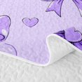 thumbnail image 5 of Manfei Coquette Bow Quilt Full,Purple Dreamy Bowtie Full Bedspread Sets,3-Piece,1 Coverlet and 2 Pillowcases, 5 of 7