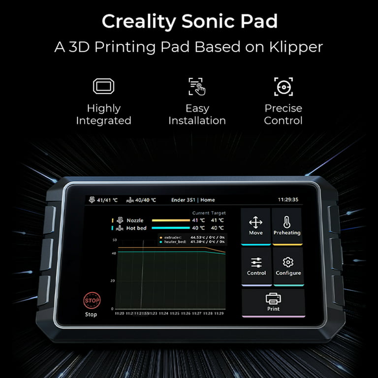Creality Sonic Pad 7 Inch RAM 2G ROM 8G 64 Bit Klipper Firmware Printing  Speed Up Model Real Time Preview New Upgrade