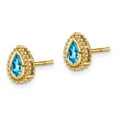thumbnail image 5 of Auriga Fine Jewelry 14k Yellow Gold Pear Blue Topaz Stud Earrings for Women, 5 of 6