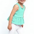 thumbnail image 4 of Plebaso Toddler Baby Girls Tank Tops Sleeveless Ruffle Hem Tops Little Girls Cute Cotton Summer Clothes, 4 of 5