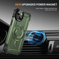thumbnail image 3 of for iPhone 15 Case Magnetic with Camera Ring Kickstand, Slim Shockproof Military Protecive Wireless Charging Phone Cover Case Compatible with iPhone 15, Armygreen, 3 of 7