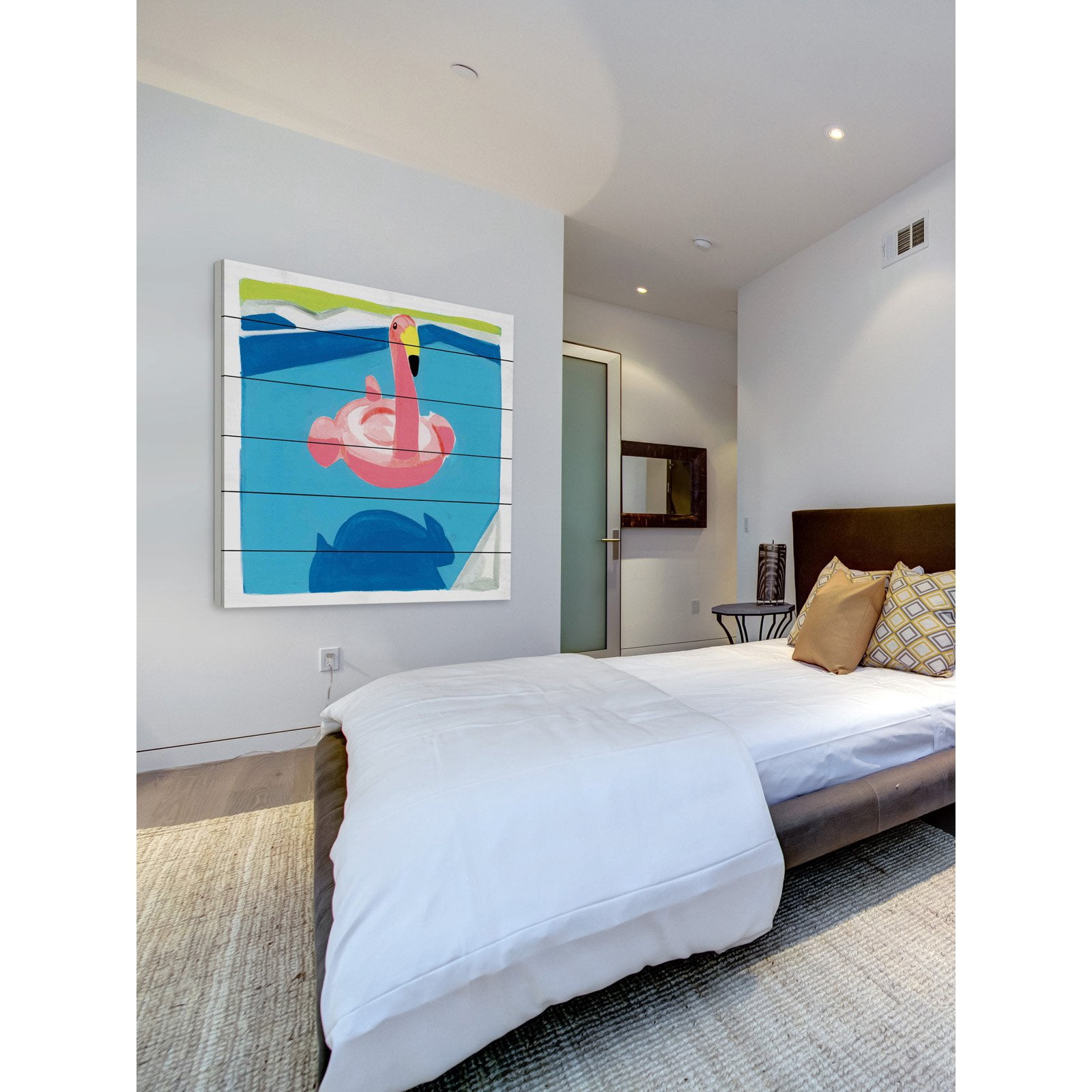 Marmont Hill "Pool Float" By Molly Rosner Painting Art Print On White Wood, 32.0" x 1.5"