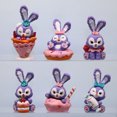 thumbnail image 2 of Figuras de Kawaii StellaLou de PVC, colección de conejos encantadores, juguetes para niños, regalos de muñecas, 9-11cm, Lulu Sweet Rabbit, 6 piezas por juego, 2 of 5