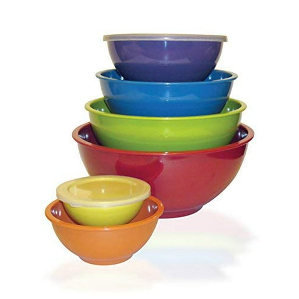 Set of 6 Nesting Melamine Bowls with Air Tight Lid
