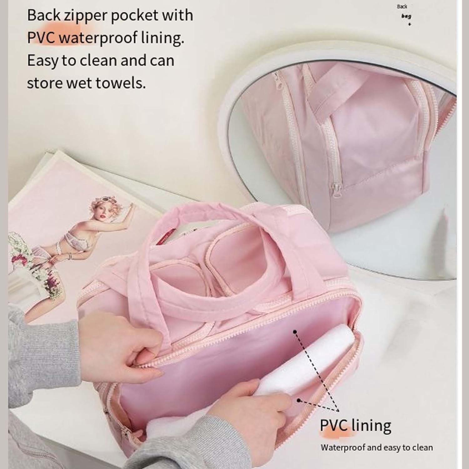 4-In-1 Travel Organizer, Lightweight Large Wide-Open Travel Bags for Women, Large Capacity Waterproof with Handle Makeup Bags