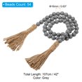thumbnail image 2 of Uxcell 42in Wood Beads Garland Decor Farmhouse Beads with Tassels for Wall Hanging, Grey, 2 of 5