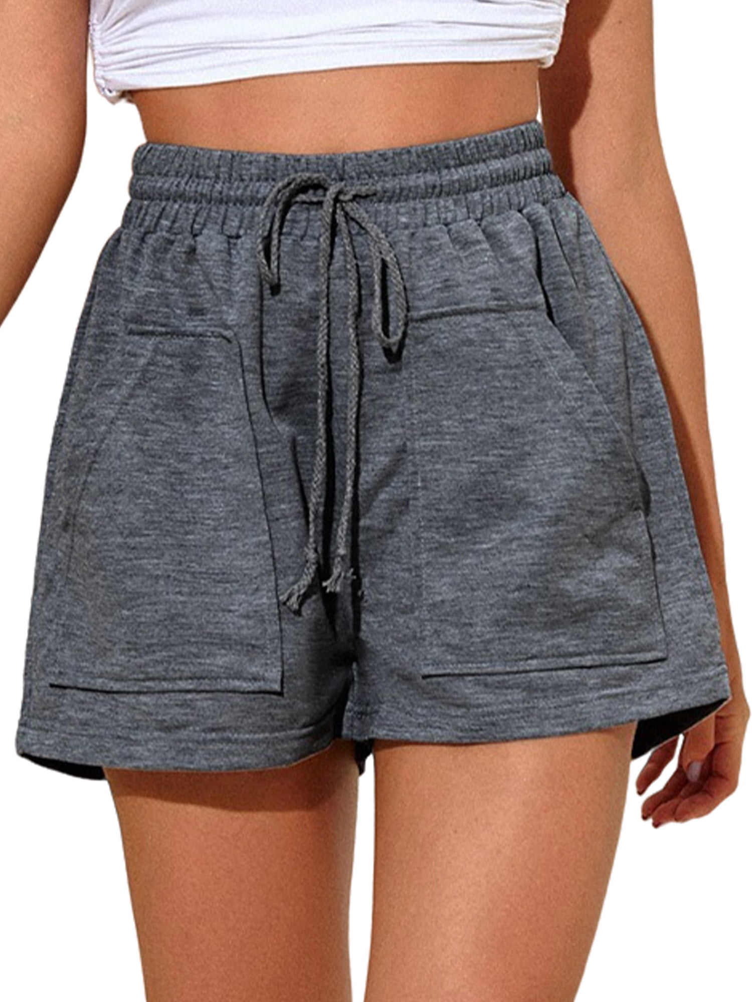 Aibrou Womens Pyjama Bottoms Short Pants Ladies Summer Shorts Cotton Lounge Casual Pajama with Drawstring/Pockects for Sleep Gym Running
