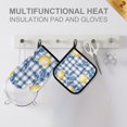 thumbnail image 4 of Yayeee Oven Mitts and Pot Holder Set of 4 Heat Resistant Kitchen Gloves Baking Hot Pad, Light Lemon, 4 of 5