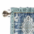thumbnail image 4 of Blue Boho Valances for Windows Farmhouse Kitchen Curtains Valances Rod Pocket Valance Curtains for Kitchen Windows Farmhouse Bohemian Medallion Oriental Flower Window Valances for Bathroom 42"x12", 4 of 6
