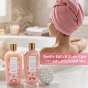 Spa Baskets Gift Sets for Women - 15 Pcs Rose Luxury Bath Relaxing Home Spa Kit Birthday Gifts with Tote Bag for Mom