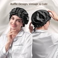 thumbnail image 4 of Gorro de seda YFONG de doble capa, 100% seda morera, negro, 4 of 8