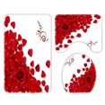 thumbnail image 4 of Aosijia 4 Pcs Valentines Shower Curtain Sets with Rugs, Non-Slip Rugs, Toilet Lid Cover, Bath Mat, 3D Romantic Red Rose Shower Curtain with 12 Hooks for Bathroom, 4 of 5