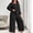 #2Black, variant on Byworldtasic Womens Plus Size Lounge Set 2 Piece Outfits Sweatsuits Tracksuit Long Sleeve Baggy Wide Leg Pant Sets