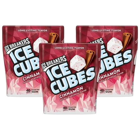 Cbi Breaker - (3 Pack) Ice Breakers, Ice Cubes Sugar Free Cinnamon Gum, 3.24 Oz