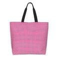 thumbnail image 1 of Balery Pink Gingham Bolsa Tote Estilo Estético con Cremalleras, Bolsa de Hombro, Bolsa de Compras Grande y Plegable, 1 of 8