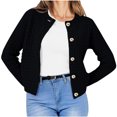thumbnail image 2 of Ftwytp Open Front Cardigan for Women Casual Fashion Single Breasted Solid Color Long Sleeved Cardigan Loose V Neck Jacket Women Open Sweater Cardigan, 2 of 7