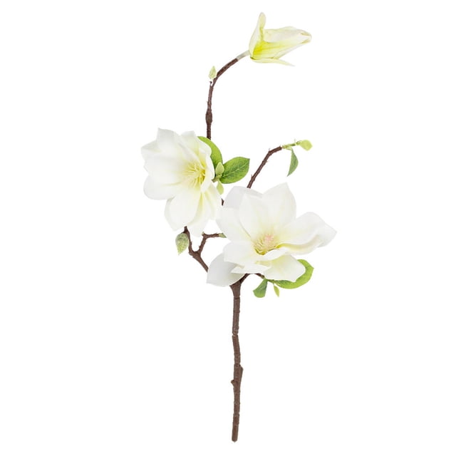 Ramo de flores de simulación de rama de flor artificial de 3 cabezas con hojas Decoración floral de oficina en casa, blanco Eigraketly HA7281-04B