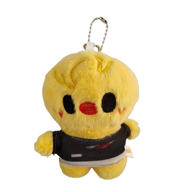 Stray Kids SKZOO BbokAri Mini Plush Keychain, Official-Style Yellow Chick Character Bag Charm for STAY Fans, 3.9 inch