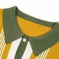 thumbnail image 4 of YLSDY Men's Knitted Cardigan Sweater Retro Geometric Jacquard Long Sleeve Shirt Yellow L, 4 of 8