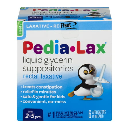 Fleet Pedia-Lax Liquid Glycerin Suppositories Rectal Laxative, 6.0 (Best For Baby Constipation)