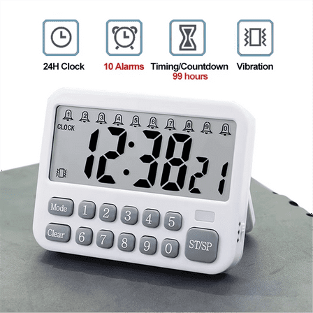 Digital Kitchen Timer 10-Alarms Clocks