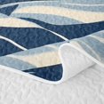 thumbnail image 5 of Manfei Abstract Manta Ray Twin Quilt Set, Ocean Wave Twin Coverlet Set, Cream Navy, 2 Pieces, 1 Bedspread and 1 Pillowcase, 5 of 7