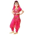 thumbnail image 1 of GDREDA Pant Sets Children Belly Dance Girl Performance Sets Hot Pink,3-4 Years, 1 of 5