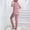 Pink, variant on Women's Sexy Butt Button Back Flap Jumpsuit V Neck Long Sleeve Romper Solid Bodycon Pajamas One Piece