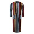 thumbnail image 3 of Mens T-Shirts Fashion Striped Long Sleeve Robe Mans Clothing T Shirts Activewear, 3 of 7