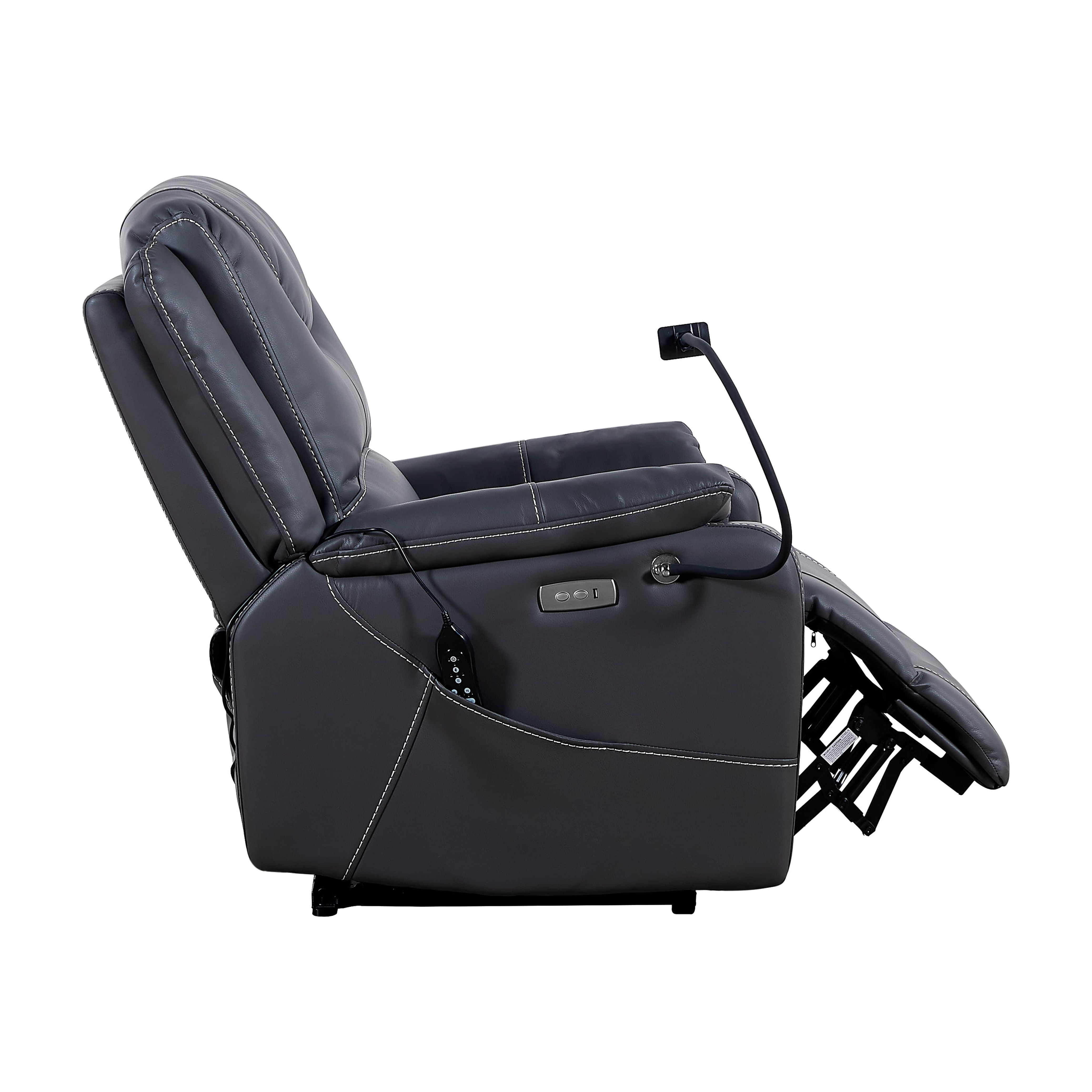 MAYEERTY Zero Gravity Power Recliner with Massage, Heating & Phone Holder, Black