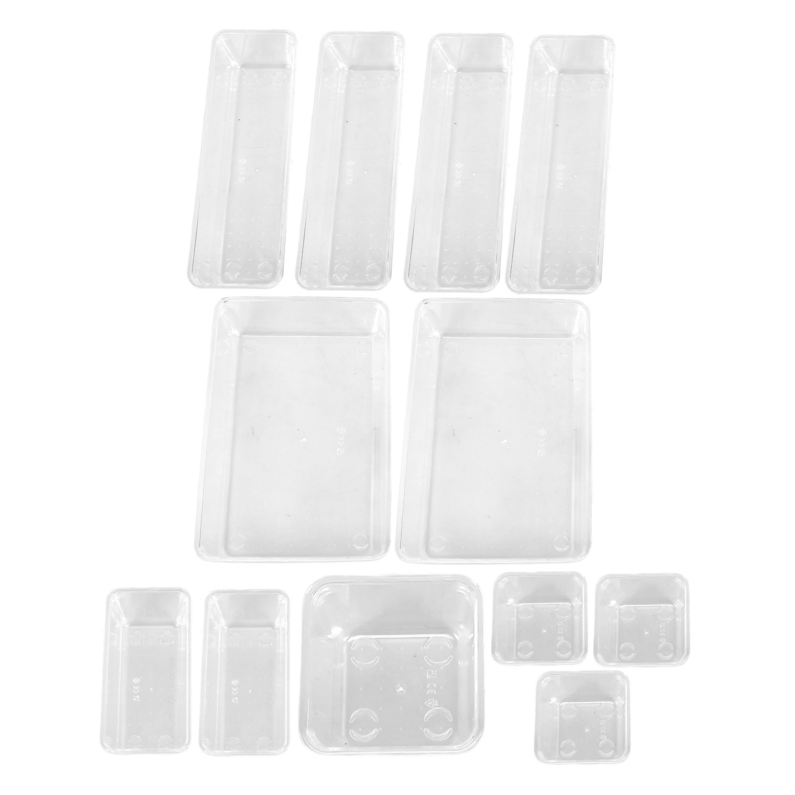 WORGEOUS 13pcs Plastic Dresser Drawer Organizers Drawer Storage Bin for Pens Gadgets